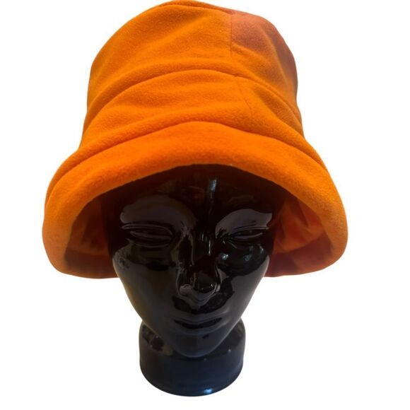 VINTAGE ORANGE ORANGE FABRIC LINED POLY FLOPPY VERSITILE BUCKET HAT - Picture 1 of 10